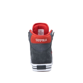 Supra VAIDER Høye Sneakers Dame Grå/Rød/Hvite | NO-94547